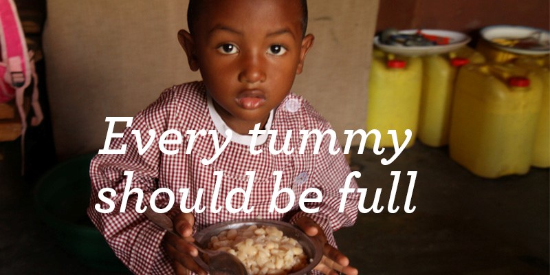 Child with a bowl of food